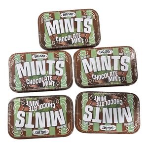 Big Sky Sugarfree Chocolate Mint Mints 50g Sealed Tins Lot of 5‎ Made in Canada